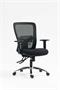 Office chair, armrest, black base, mesh back, black base, MAYAH "HD", black