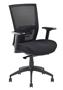 Office chair, armrest, black fabric, mesh back, black base, MAYAH "Radar III", black