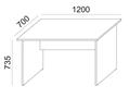 Office desk, wooden leg, 120x70x73,5 cm, MAYAH 