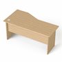 Office desk, curved, right, wooden leg, 160x80x73,5 cm, MAYAH 