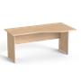 Office desk, curved, right, wooden leg, 160x80 cm, MAYAH "Freedom SV-23",  oak