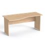 Office desk, curved, left, wooden leg, 160x80 cm, MAYAH "Freedom SV-24",  oak