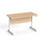 Office desk, grey metal leg, 120x70 cm, MAYAH "Freedom SV-25",  oak