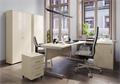 Office desk,curved, left, gray metal leg,, 160x80x73,5 cm, MAYAH 
