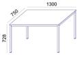 Universal table, rectangular, gray metal legs, 75x130 cm, MAYAH 