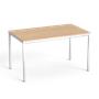 Universal table, rectangular, grey metal legs, 75x130 cm, MAYAH "Freedom SV-38",  oak