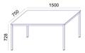 Universal table, rectangular, gray metal legs, 75x150 cm, MAYAH 