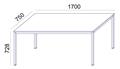 Universal table, rectangular, gray metal legs, 75x170 cm, MAYAH 