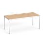Universal table, rectangular, grey metal legs, 75x170 cm, MAYAH "Freedom SV-40",  oak