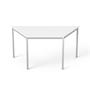 Universal table, trapezoidal shape, gray metal legs, 75x150/75 cm, MAYAH "Freedom  SV-41", white