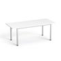 Meeting table, rectangular, gray metal leg, 80x190 cm, MAYAH "Freedom  SV-42", white