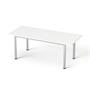 Meeting table, rectangular, gray metal leg, 80x190 cm, MAYAH 