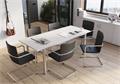 Meeting table, rectangular, gray metal leg, 80x190 cm, MAYAH 