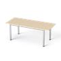 Meeting table, rectangular, gray metal leg, 80x190 cm, MAYAH "Freedom  SV-42", polar birch
