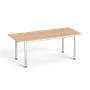 Meeting table, rectangular, grey metal leg, 80x190 cm, MAYAH "Freedom SV-42"  oak