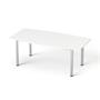 Meeting table, curved, gray metal leg, 80/95x190 cm, MAYAH 