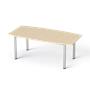 Meeting table, curved, gray metal leg, 80/95x190 cm, MAYAH "Freedom SV-43" polar birch