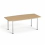 Meeting table, curved, gray metal leg, 80/95x190 cm, MAYAH "Freedom SV-43" cherry marbella