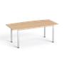 Meeting table, curved, grey metal leg,, 80/95x190 cm, MAYAH "Freedom SV-43",  oak