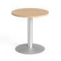 Meeting table, round, grey metal leg, O 60 cm, MAYAH "Freedom SV-57",  oak