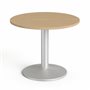 Meeting table, round, gray metal leg, O 90 cm, MAYAH "Freedom SV-58" cherry marbella