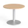 Meeting table, round, grey metal leg, O 90 cm, MAYAH "Freedom SV-58",  oak