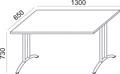 Meeting table, foldable metal legs, 65x130 cm, MaYAH 