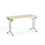 Meeting table, foldable metal legs, 65x130 cm, MaYAH "Freedom SV-93" polar birch