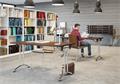 Meeting table, foldable metal legs, 65x130 cm, MaYAH 