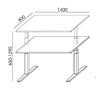 Height adjustable desk, 140x80 cm, MAYAH 