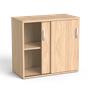 Desk-height cabinet, with sliding doors, one shelf, MAYAH "Freedom  SV-16", oak