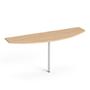 Desk extension, curved, grey metal leg, 50x160 cm, MAYAH "Freedom SV-50",  oak