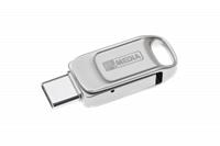Pendrive, 32GB, USB 2.0 + USB-C, aluminium, MYMEDIA 