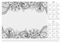 Desk mat, A3, 410x275 mm, with coloring page, 2025/26, PANTA PLAST, "flowers"