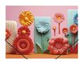 Flap folder with rubberband, 15 mm, PP, A4, PANTA PLAST "Modern Flowers"