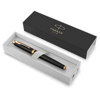 Fountain pen, gold colour clip, engraved black body, PARKER, 