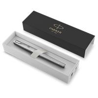 Fountain pen, silver colour clip, polished stainless steel barrel, PARKER 