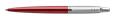 Ballpoint pen, 0.7 mm, silver colour clip, Kensington red body, PARKER "Royal Jotter", blue