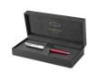 Ballpoint pen, 0,7 mm, rotary, silver clip, red barrel, PARKER "Royal Core", black