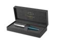 Ballpoint pen, 0,7 mm, rotary, silver clip, turquoise barrel, PARKER "Royal Core", black