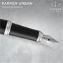 Fountain pen, silver colour clip, matte black barrel, PARKER 