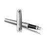 Fountain pen, silver colour clip, polished stainless steel barrel, PARKER 