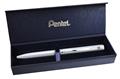 Gel pen, 0,35 mm, rotational, silver barrel, PENTEL "EnerGel BL-2007" blue