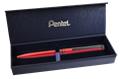 Gel pen, 0,35 mm, rotational, matt red barrel, PENTEL "EnerGel BL-2507" blue