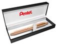 Gel pen, 0,35 mm, retractable, rosegold barrel, PENTEL "EnerGel BL-207" blue