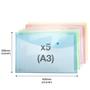 Document holder bag, A3, PP, snaps, RAPESCO, assorted pastel colours