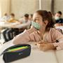 Pencil case with zipper, antibacterial, RAPESCO, black