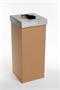 Waste separation bin, recycled, 50 l, English, RECOBIN "Office", grey