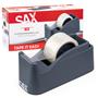 Tape dispenser, desk, with adhesive tape, SAX "729 Tape it easy", anthracite gray