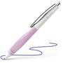 Ballpoint pen, 0.5 mm, push-button, white–pink barrel, SCHNEIDER “Haptify”, blue